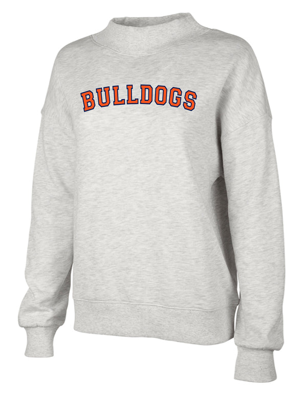 North Soccer BULLDOGS Embroidered Applique Charles River Gray Mock Neck (With Personalization Option)