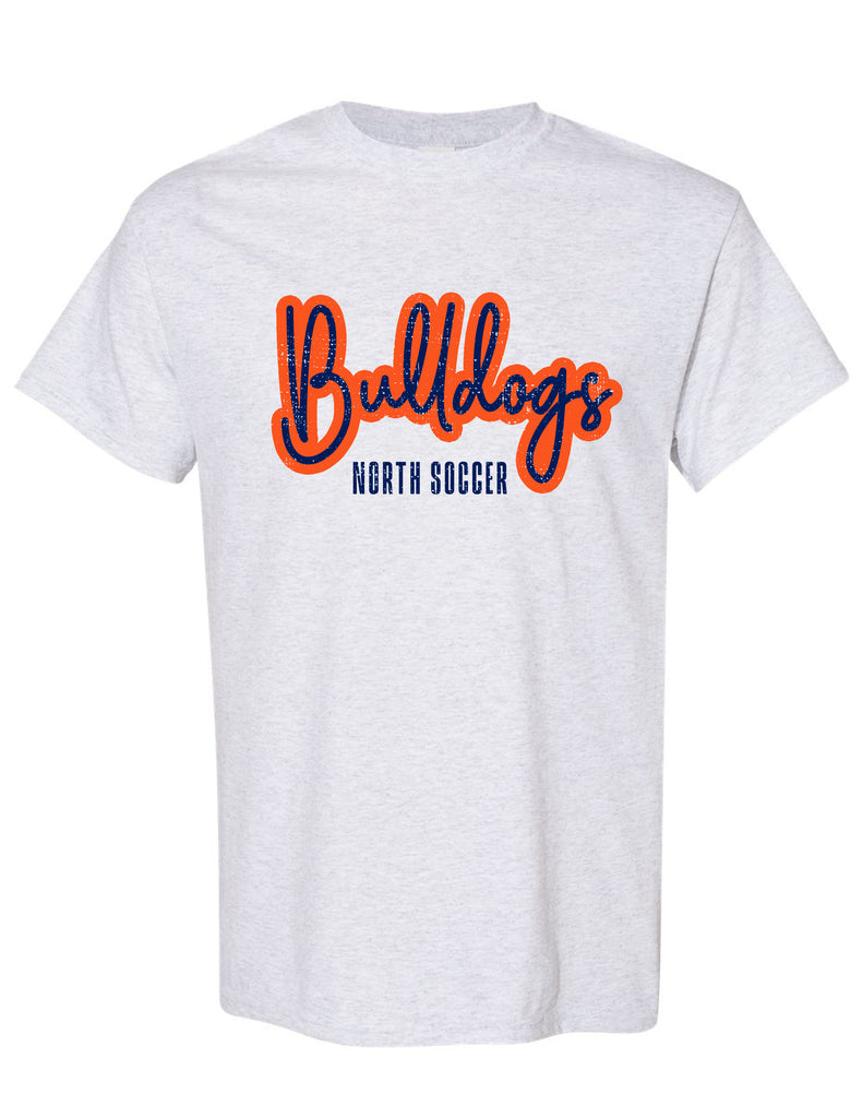 North Soccer Bulldogs Script Ash Gray Gildan Tee