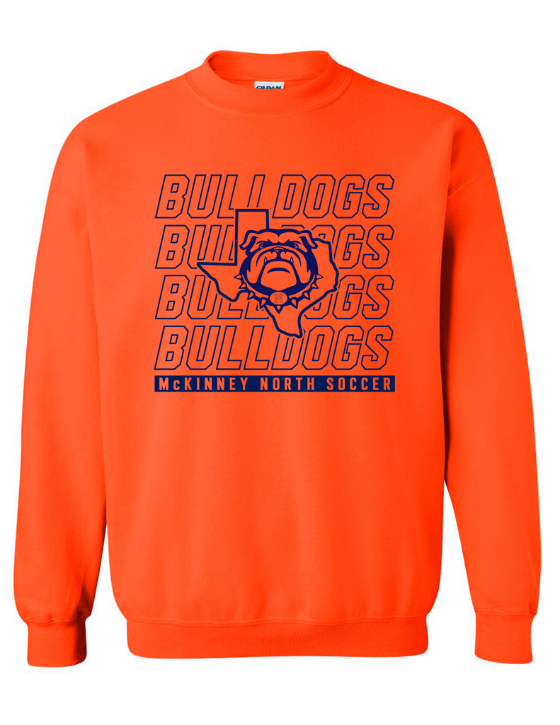 North Soccer ORANGE OUT Gildan Crewneck
