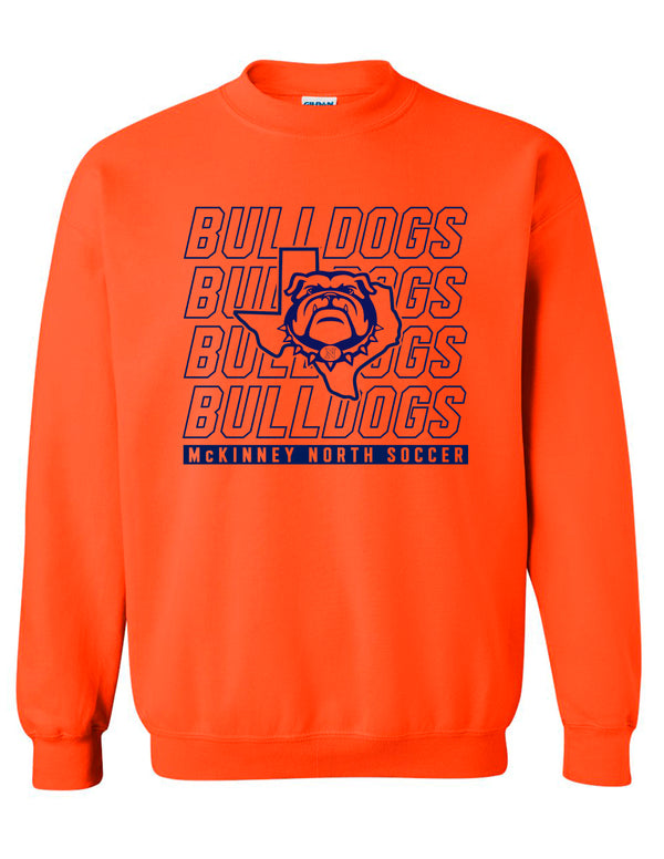 North Soccer ORANGE OUT Gildan Crewneck