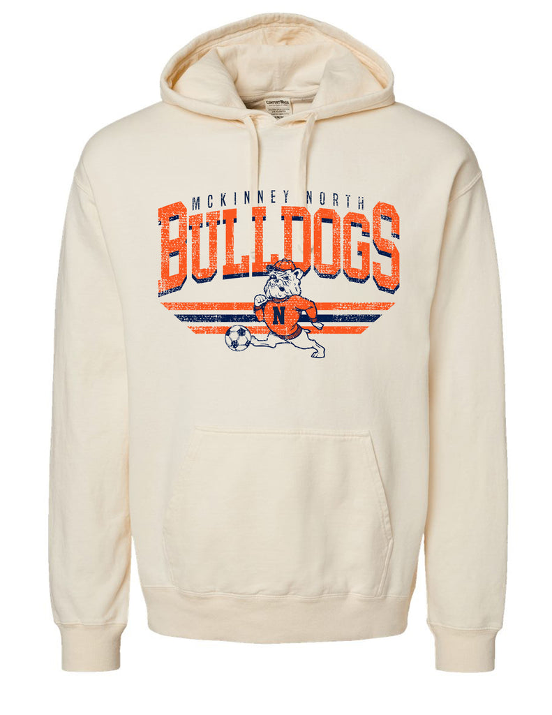 McKinney North Soccer Comfort Wash Parchment Bulldog Soccer Hoodie