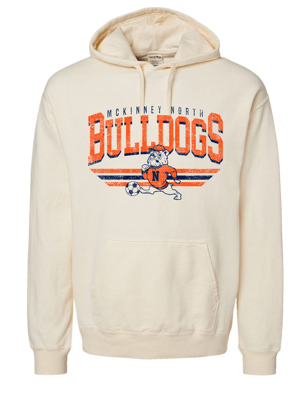 McKinney North Soccer Comfort Wash Parchment Bulldog Soccer Hoodie