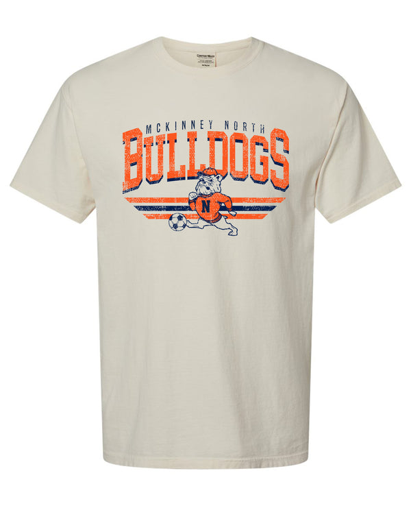 McKinney North Soccer Comfort Wash Parchment Bulldog Soccer T-Shirt