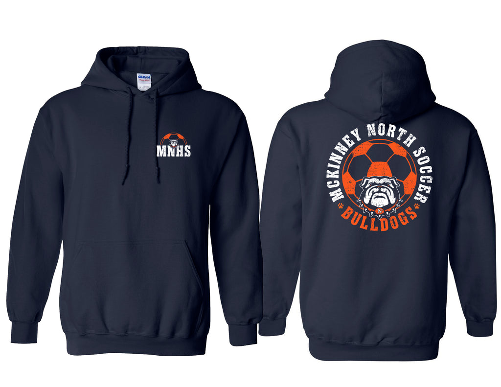 McKinney North Soccer Navy Circle Frocket Design Hoodie