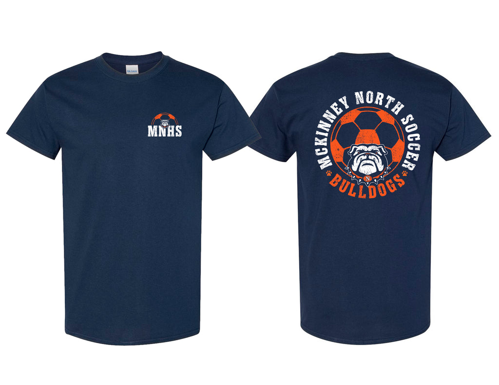 McKinney North Soccer Navy Circle Frocket Design T-Shirt