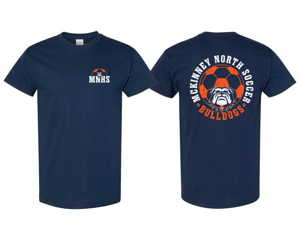 McKinney North Soccer Navy Circle Frocket Design T-Shirt