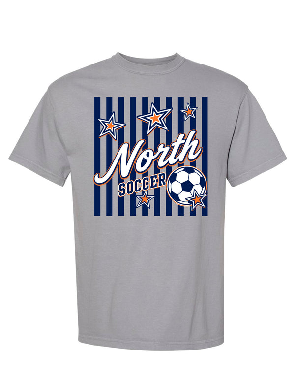 North Soccer Stars and Stripes Granite Comfort Colors Tee