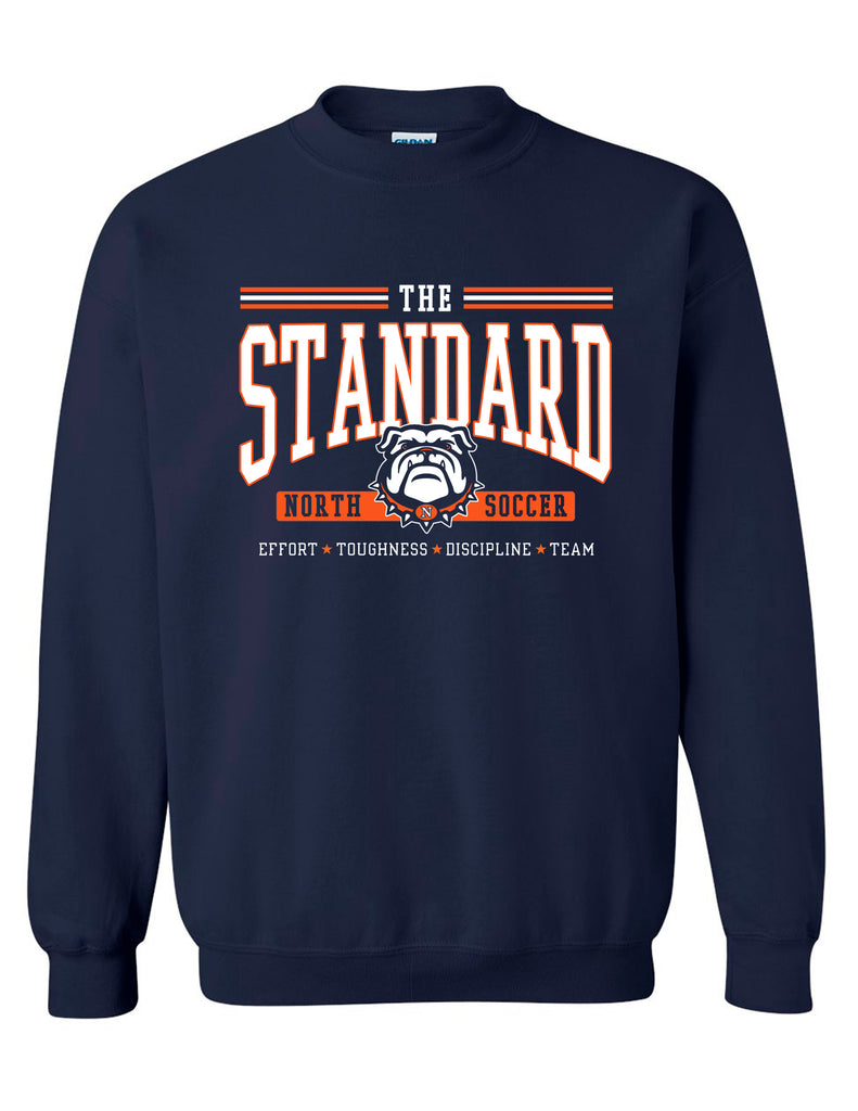 North Soccer The Standard Navy Gildan Crewneck