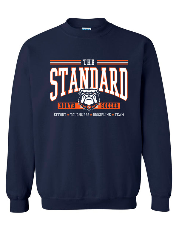 North Soccer The Standard Navy Gildan Crewneck