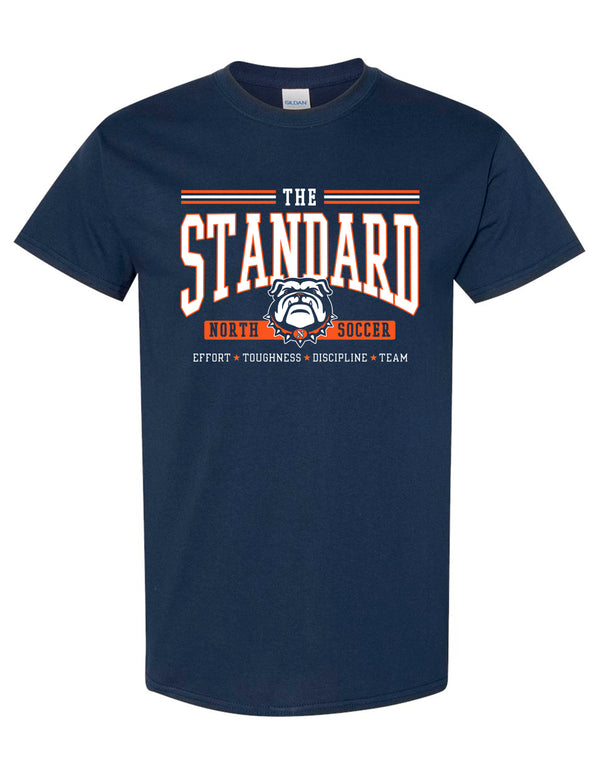 North Soccer The Standard Navy Gildan Tee