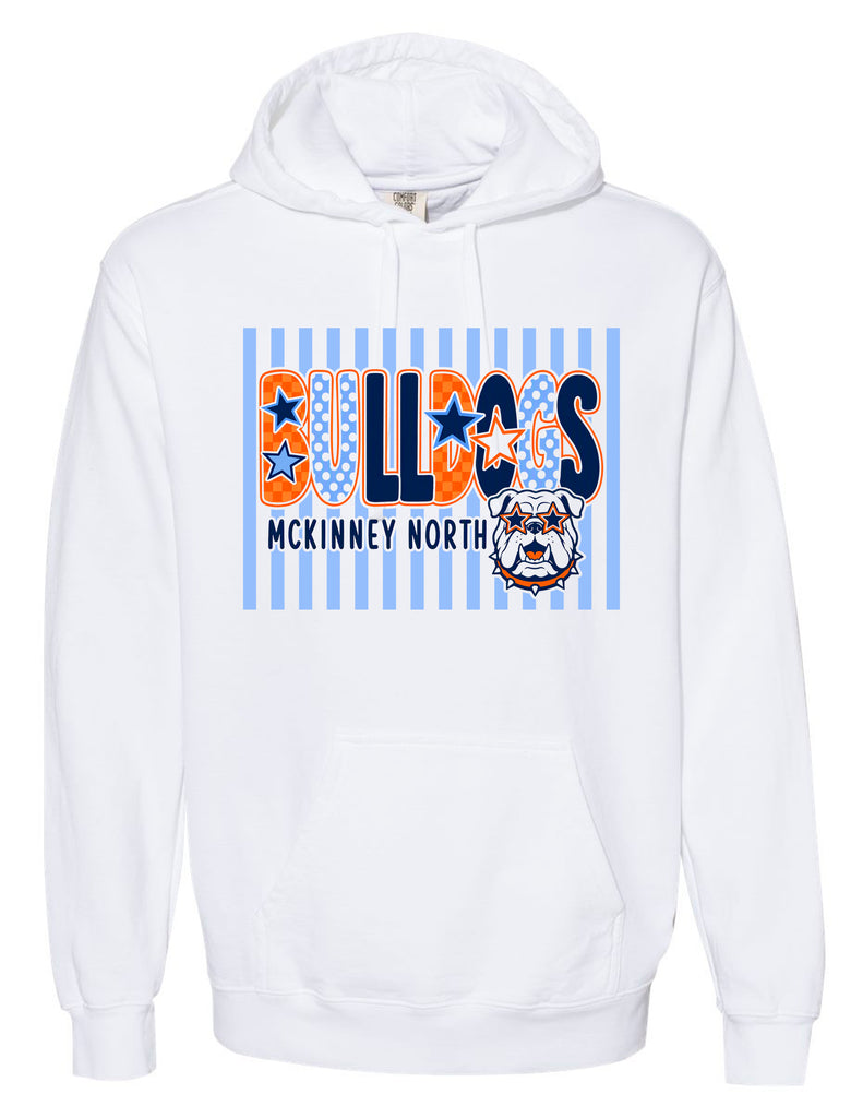 North Soccer Whimsical Bulldogs White Comfort Colors Hoodie