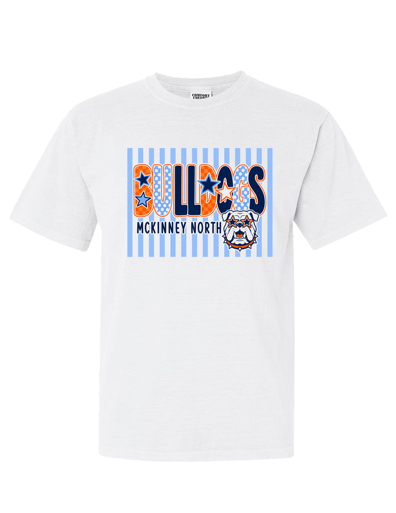 North Soccer Whimsical Bulldogs White Comfort Colors Tee