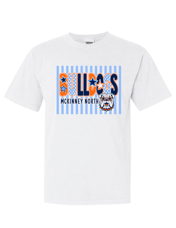 North Soccer Whimsical Bulldogs White Comfort Colors Tee