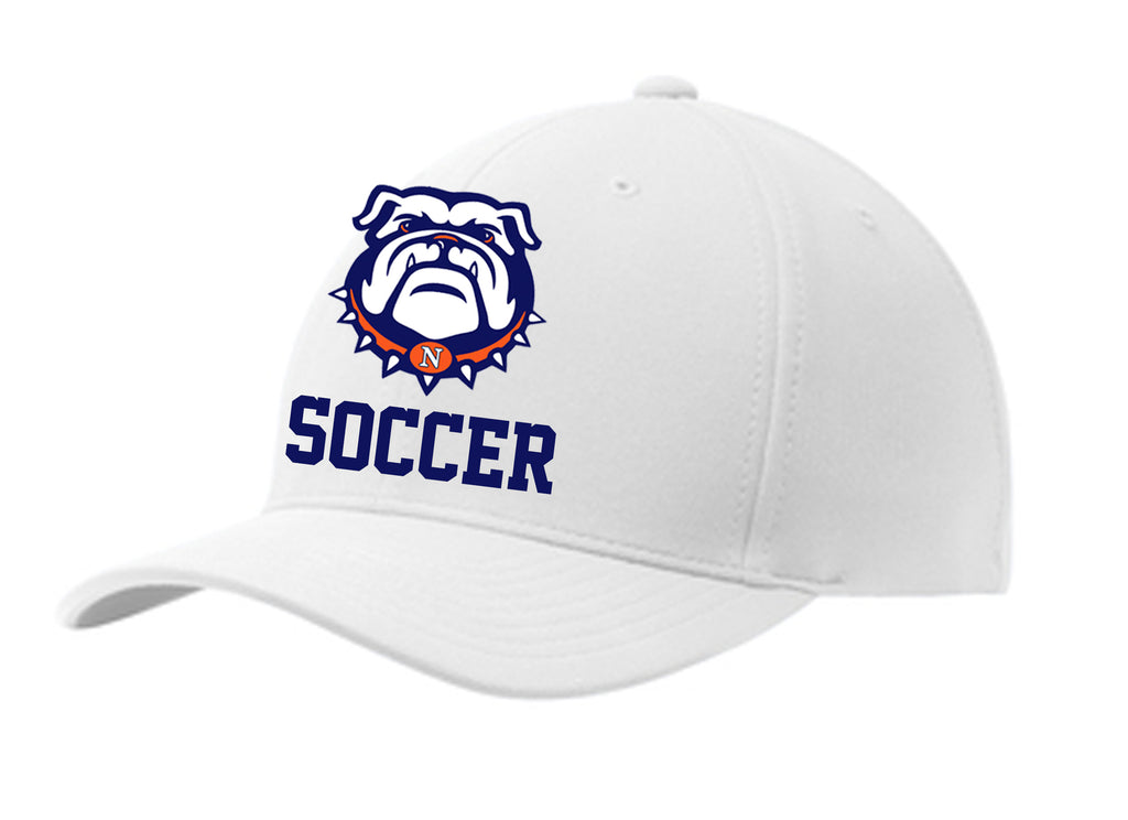 McKinney North Soccer New Era White Adjustable Hat with Embroidery
