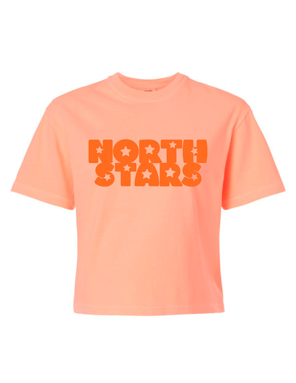 NorthStars Comfort Colors Boxy Cropped Tee in Neon Cantelope