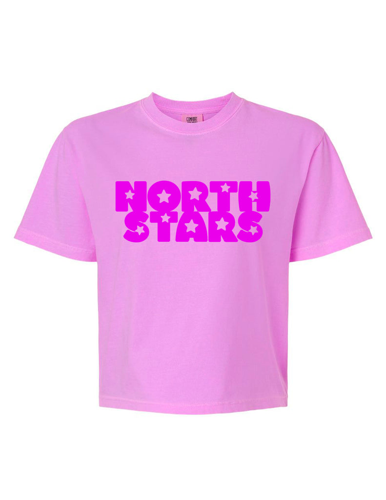 NorthStars Comfort Colors Boxy Cropped Tee in Neon Violet