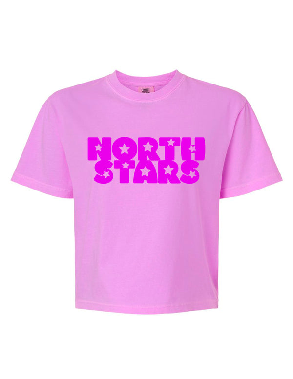 NorthStars Comfort Colors Boxy Cropped Tee in Neon Violet