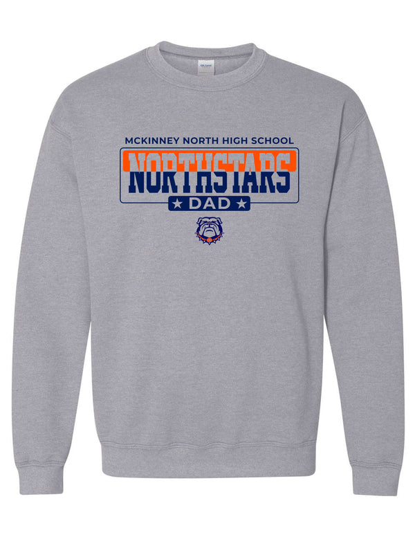 NorthStars Ash Gray Dad Crewneck Sweatshirt