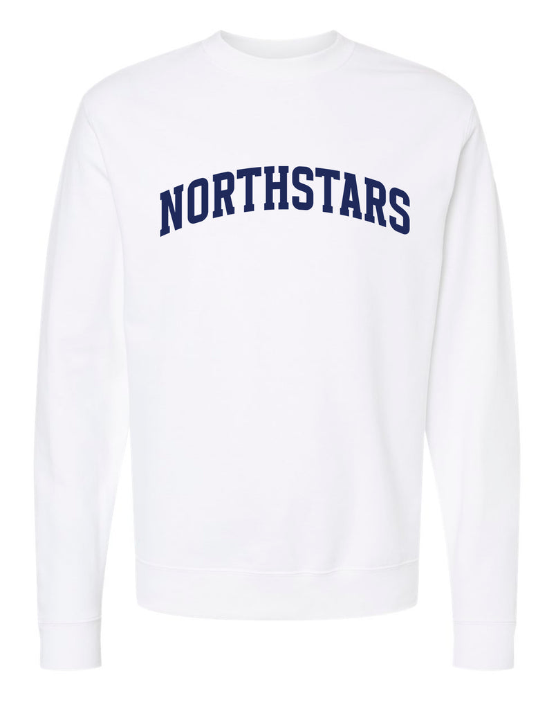 NorthStars Embroidered White Independent Trading Crewneck Sweatshirt