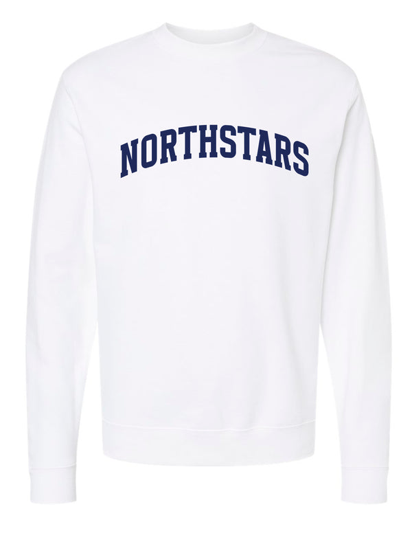 NorthStars Embroidered White Independent Trading Crewneck Sweatshirt