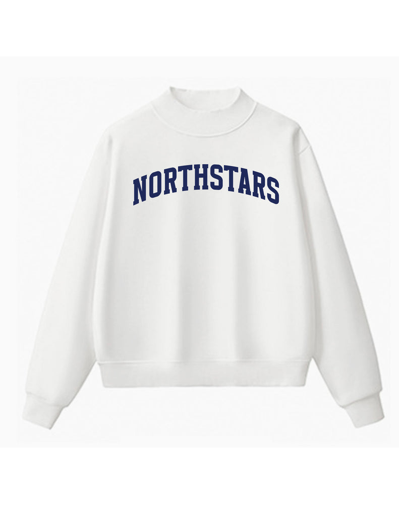 NorthStars Embroidered White Mock Neck Sweatshirt