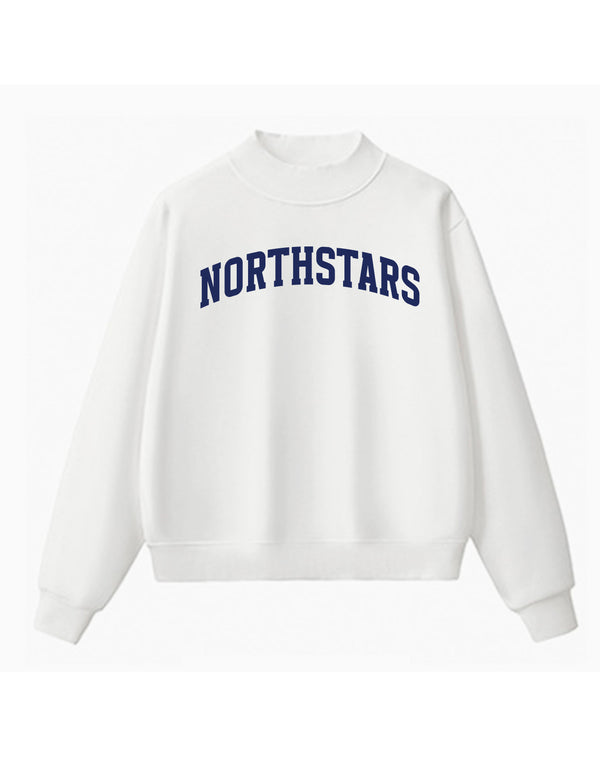 NorthStars Embroidered White Mock Neck Sweatshirt