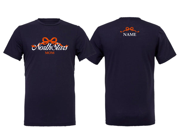 NorthStars Bella Canvas Mom Bow Navy Tee