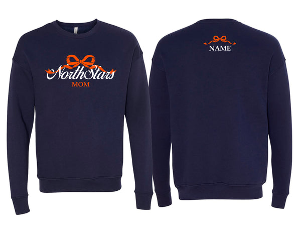 NorthStars Bella Canvas Mom Bow Navy Crewneck Sweatshirt