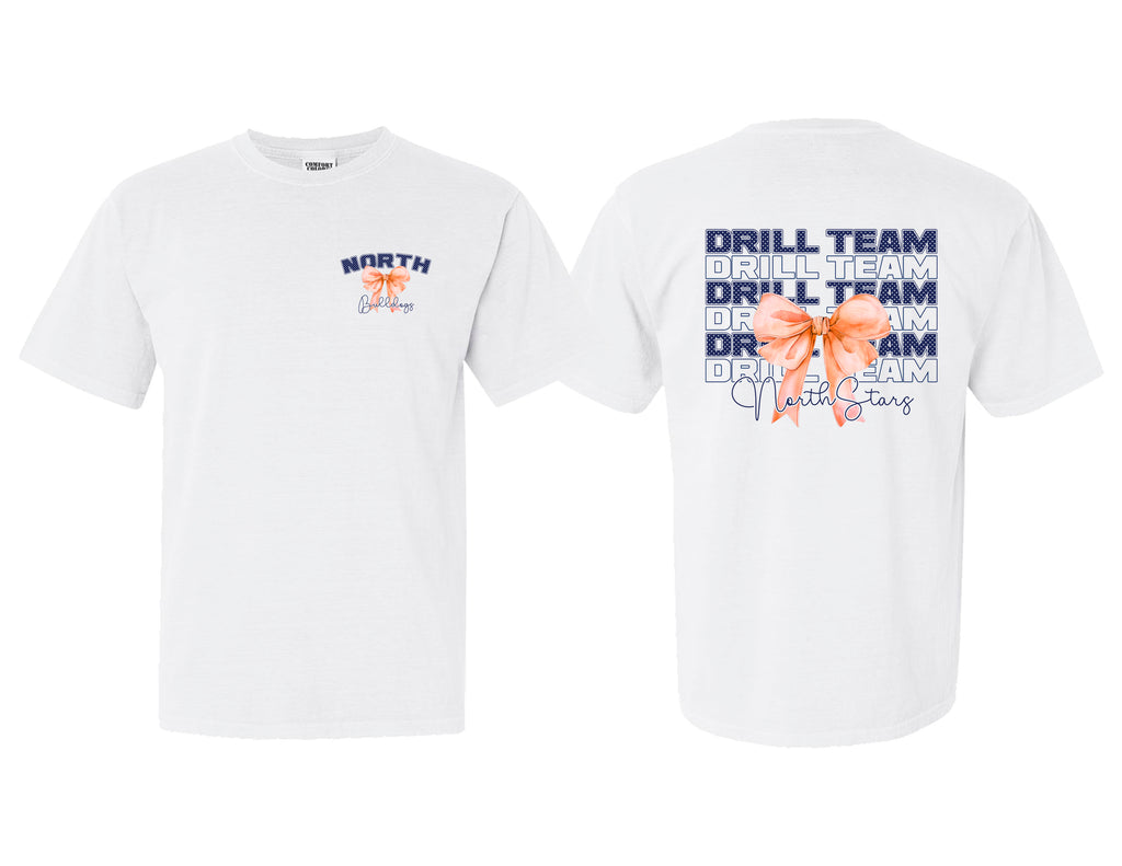 NorthStars Stacked Bow White Comfort Colors Tee