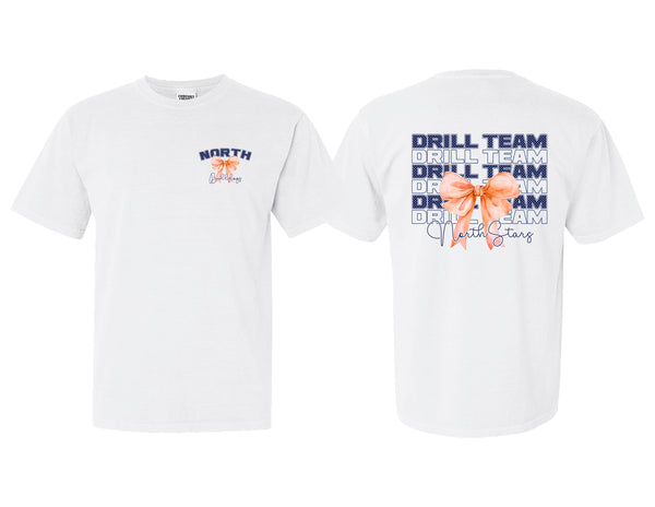 NorthStars Stacked Bow White Comfort Colors Tee