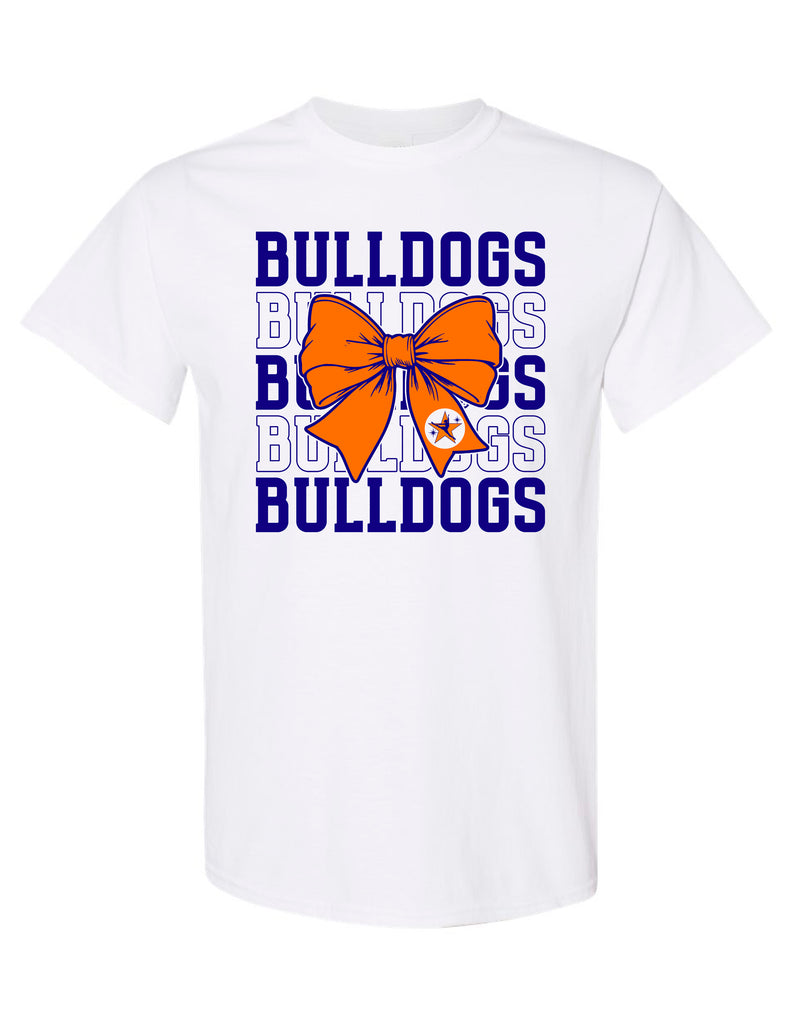 NorthStars Stacked Bulldogs Bow Design Tee