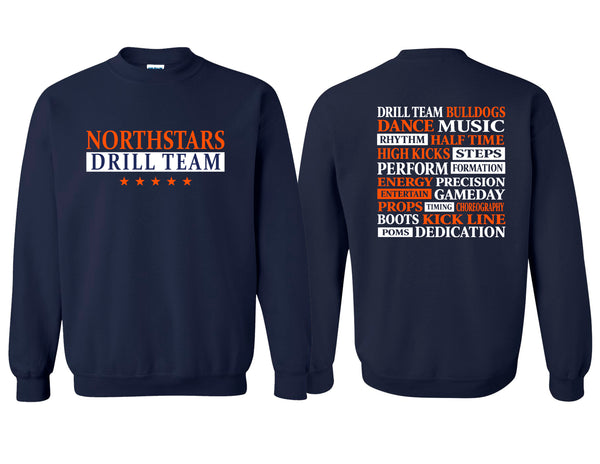 NorthStars Word Collage Navy Gildan Crewneck