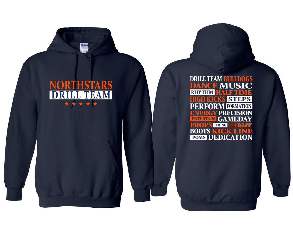 NorthStars Word Collage Navy Gildan Hoodie