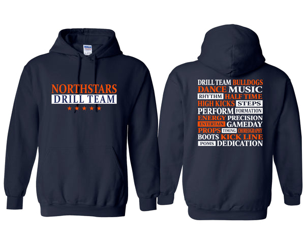 NorthStars Word Collage Navy Gildan Hoodie