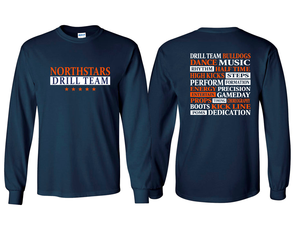NorthStars Word Collage Navy Gildan Longsleeve Tee
