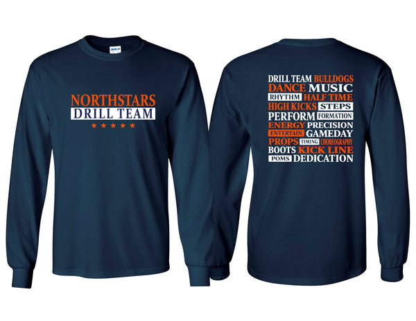 NorthStars Word Collage Navy Gildan Longsleeve Tee