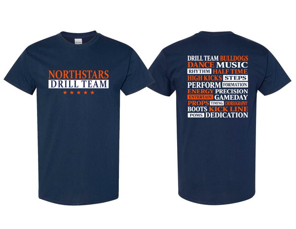 NorthStars Word Collage Navy Gildan Tee