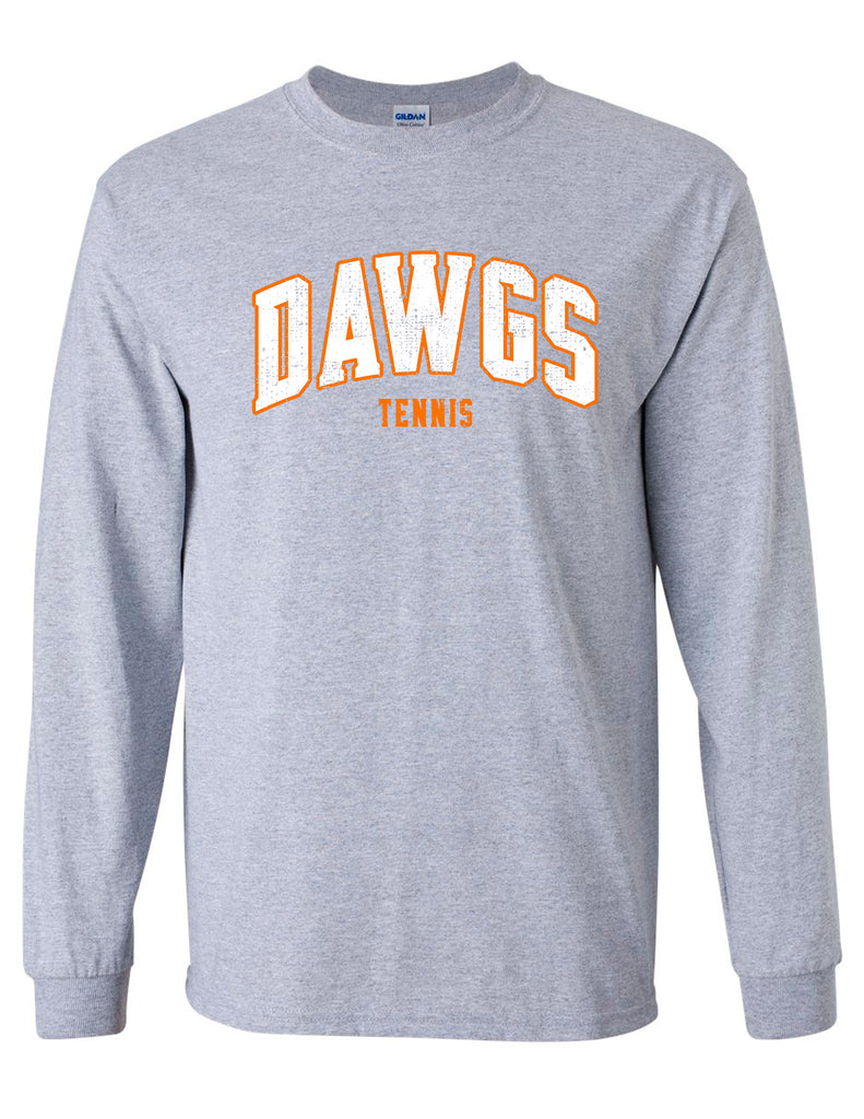 North Tennis Gildan Dawg Tennis Long Sleeve T-Shirt Sports Grey