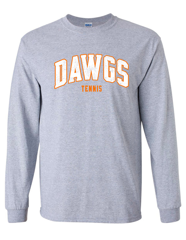 North Tennis Gildan Dawg Tennis Long Sleeve T-Shirt Sports Grey