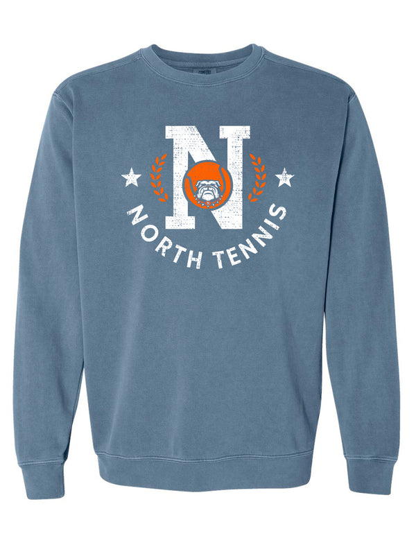 North Tennis Comfort Color N Tennis Crewneck Sweatshirt Blue Jean