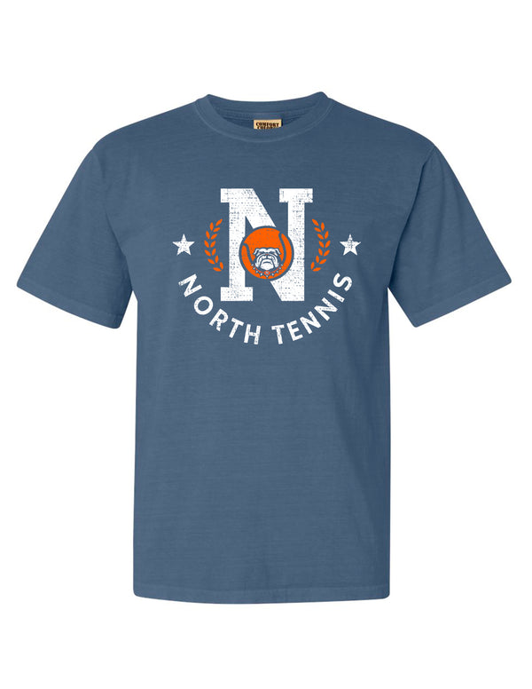 North Tennis Comfort Color N Tennis Short Sleeve T-Shirt Blue Jean