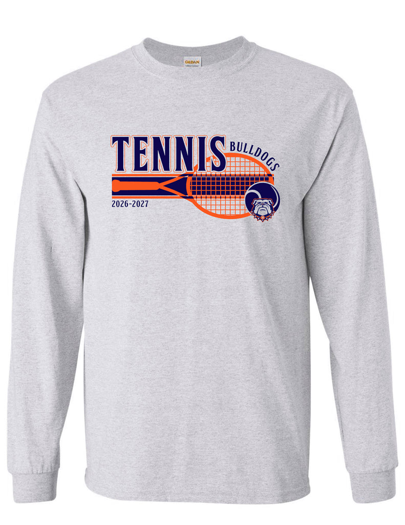 North Tennis Gildan Stripe Long Sleeve T-Shirt Ash Grey
