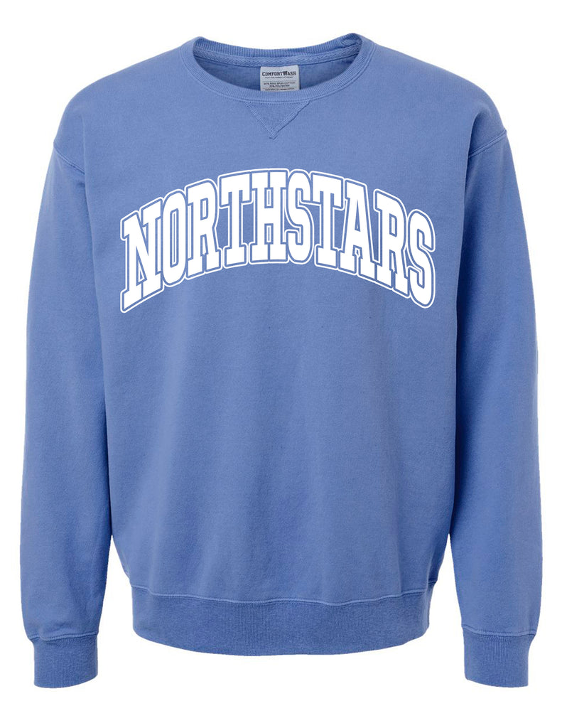 MNHS Drill Team Oversized Print Comfort Wash Frontier Blue Crewneck