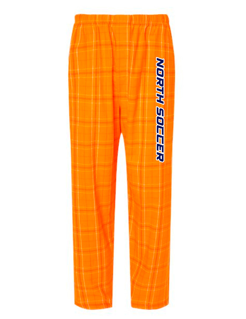 North Soccer Orange Plaid Boxercraft Flannel Printed Pajama Pants