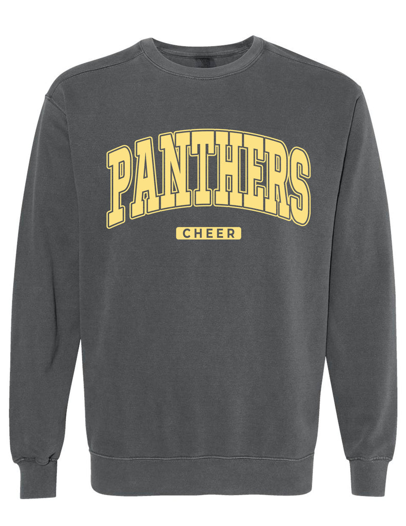 Plano East Cheer Oversized Panthers Pepper Comfort Colors Crewneck