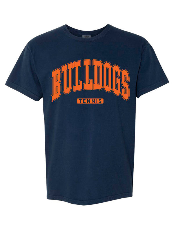 North Tennis Comfort Color Oversized Bulldogs Short Sleeve T-Shirt Navy