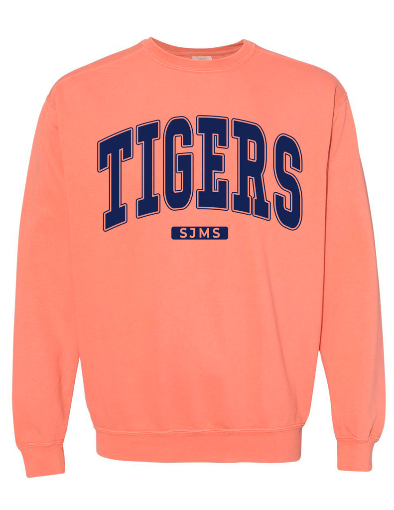 SJMS Oversized Print Tigers Terracotta Crewneck Sweatshirt