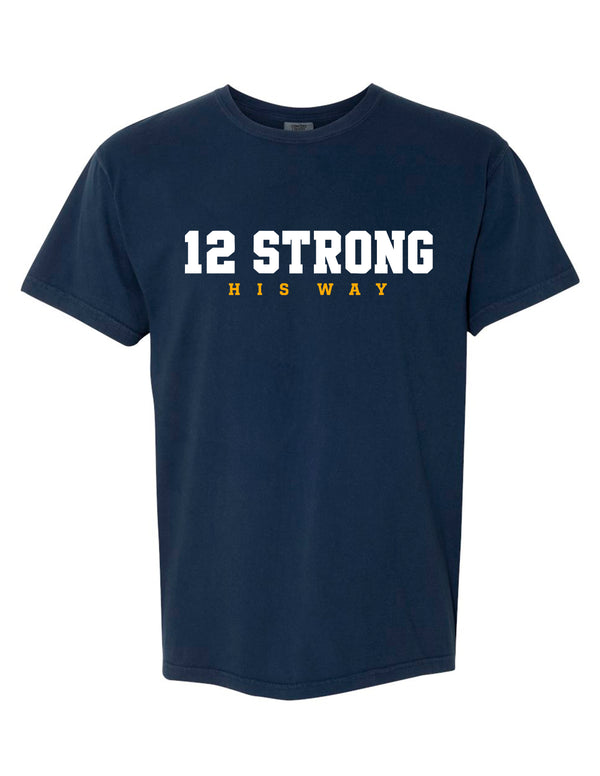 PCA North Football 12 Strong True Navy Comfort Colors Tee