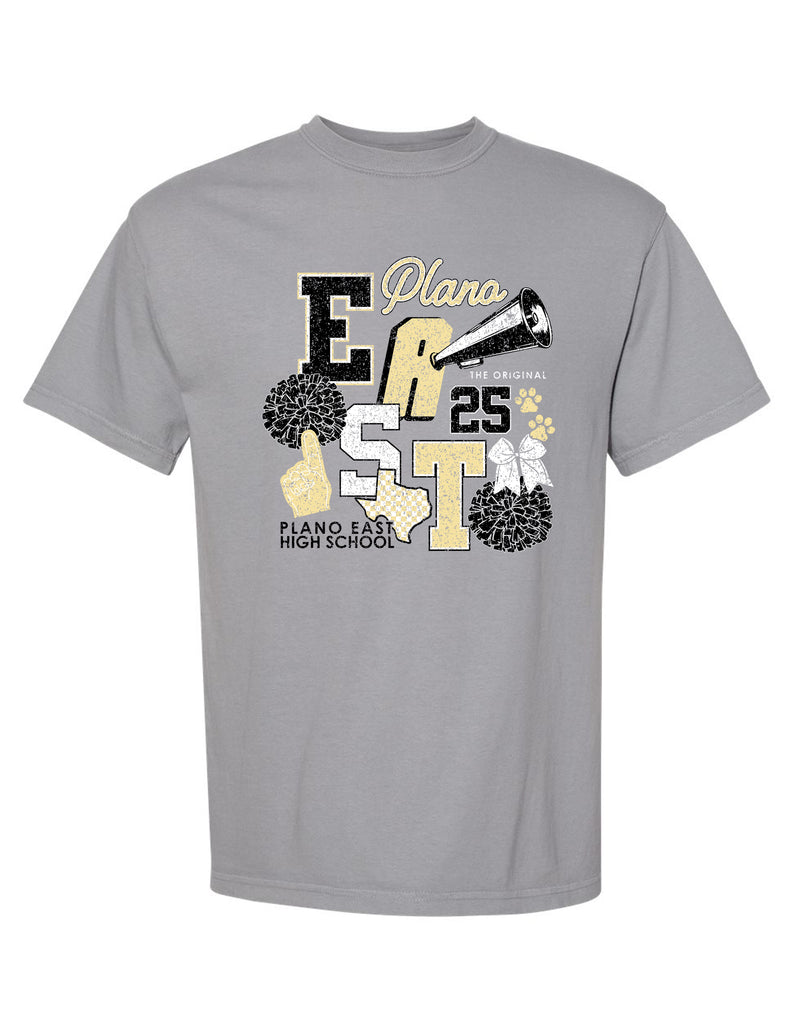 Plano East Cheer Granite Comfort Colors Collage Tee