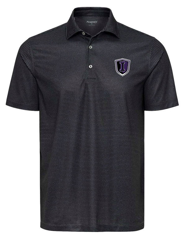 Indy Cheer Paragon Striped Heather Black Polo